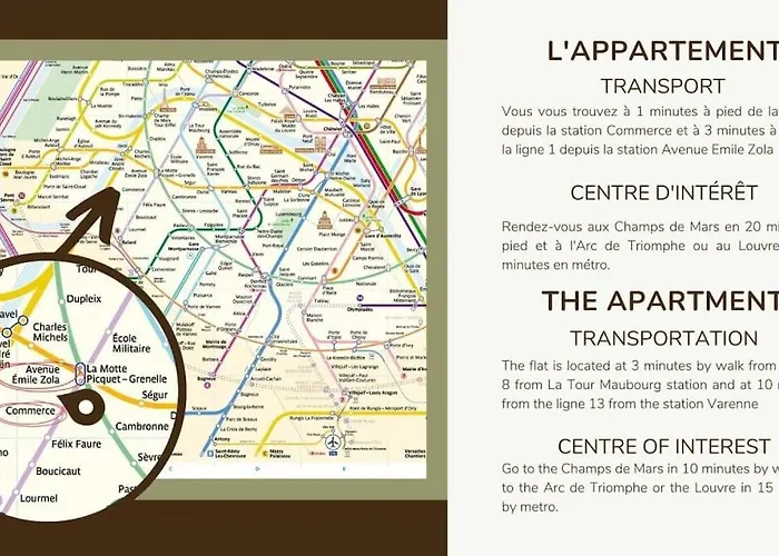 0#Appart 4Pers#1 Bedroom#Paris 15#Commerce#Ac